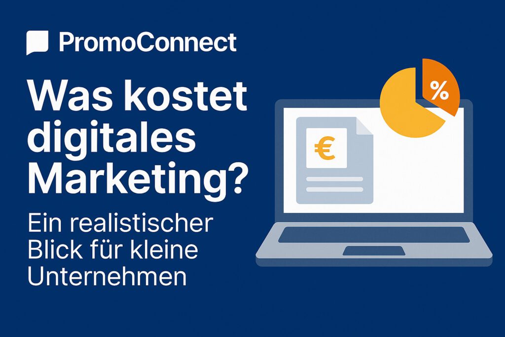 Illustration zum Blogbeitrag: Was kostet digitales Marketing? Ein realistischer Blick für kleine Unternehmen