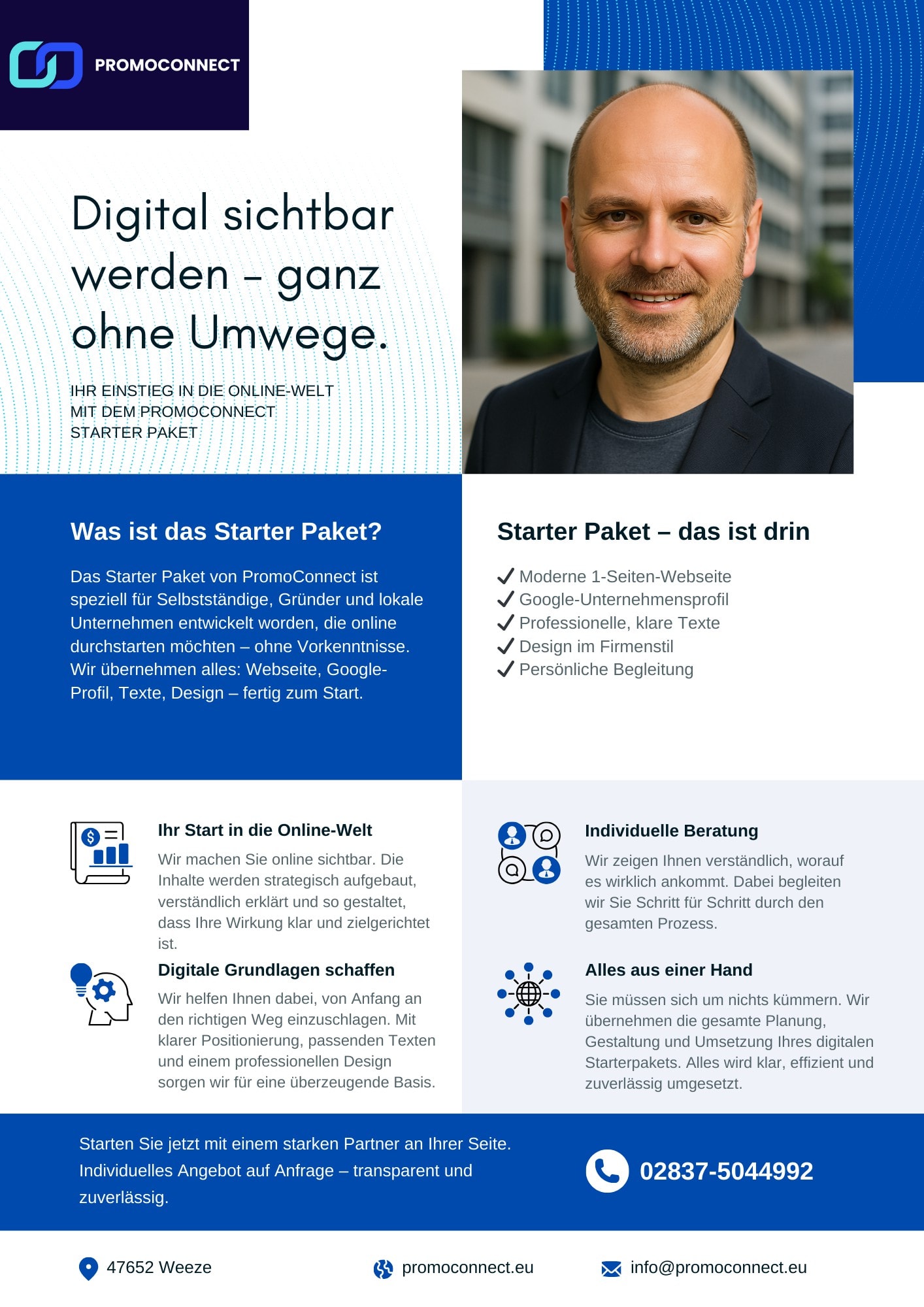 Starter Paket Website Flyer von PromoConnect